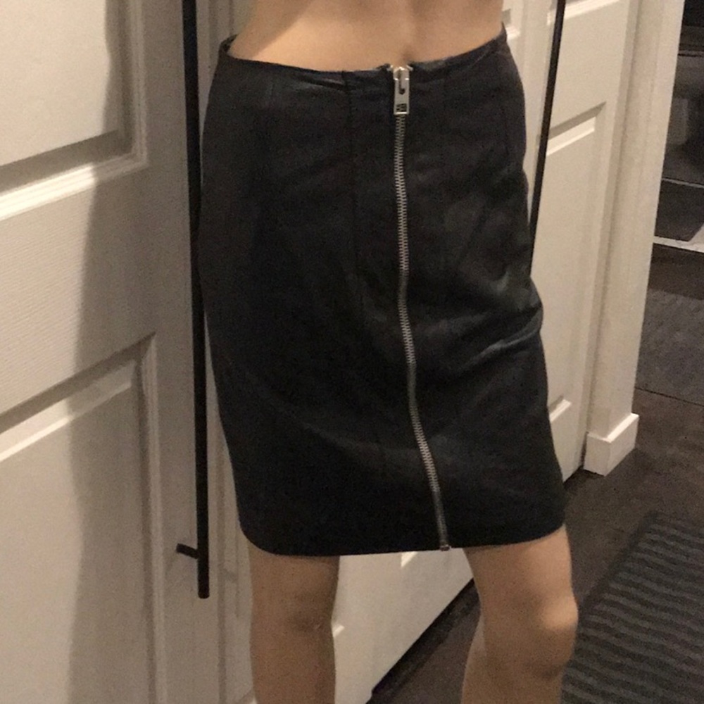 All Saints leather pencil skirt